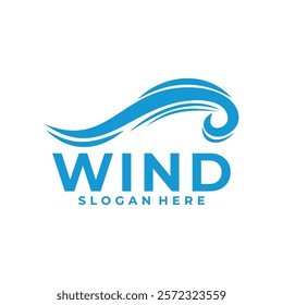 Wind and Wave abstract vector logo. Wind elegant logo icon