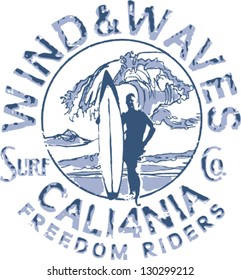 Wind & waves California - Print for boy apparel in custom colors