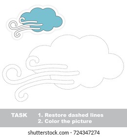 Wind Weather. Dot to dot educational game for kids.