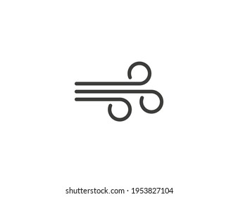 Wind, weather energy, flat icon. Vector illustration.
