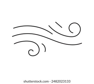 Wind, weather, flat icon. Vector illustration.