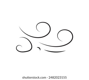 Wind, weather, flat icon. Vector illustration.