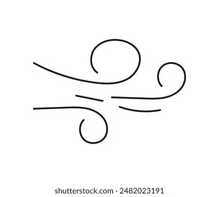 Wind, weather, flat icon. Vector illustration.