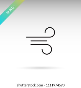 Wind. Weather modern thin line icon set. Isolated on white.
