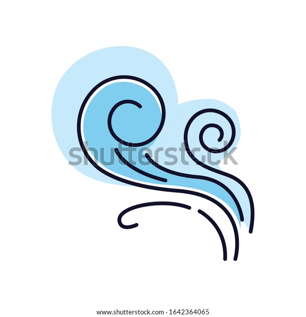 Wind Whirl Blue Rgb Color Icon Stock Vector (Royalty Free) 1642364065 ...