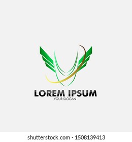 wind and wings logo icon for business company