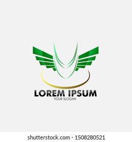 wind and wings logo icon for business company
