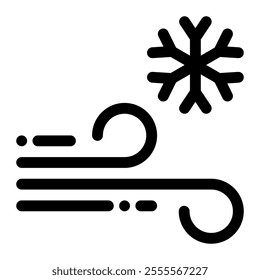 Wind winter icon with simple and line style