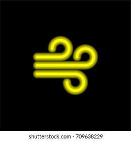 Wind yellow glowing neon ui ux icon. Glowing sign logo vector