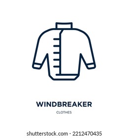 windbreaker icon from clothes collection. Thin linear windbreaker, fashion, windbreak outline icon isolated on white background. Line vector windbreaker sign, symbol for web and mobile