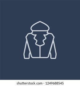 windbreaker icon. windbreaker linear design concept from Windbreaker collection. Simple element vector illustration on dark blue background.