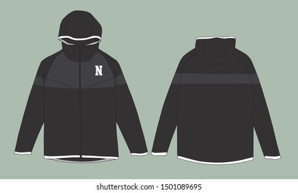 Windbreaker jacket design sport uniform vector template sweater