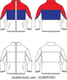 Windbreaker jacket fashion flat templates