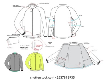 Vetor de Techspec de Desgaste Ativo Leve Embalável da jaqueta do Windbreaker