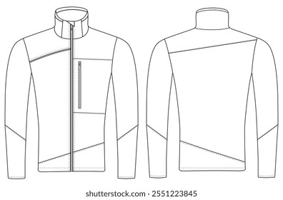 Windbreaker  Jacket vector Template Images  back and side views
