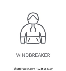 windbreaker linear icon. Modern outline windbreaker logo concept on white background from Clothes collection. Suitable for use on web apps, mobile apps and print media.