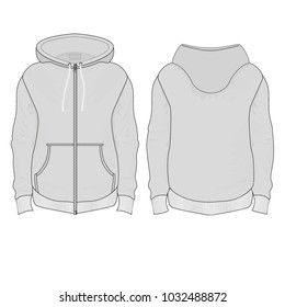 windbreaker with patch pockets in gray Tanakh with hood on white background