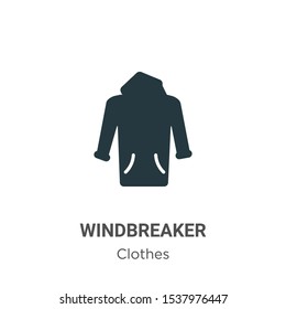 Windbreaker vector icon on white background. Flat vector windbreaker icon symbol sign from modern clothes collection for mobile concept and web apps design.