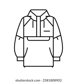 windbreakers streetwear cloth fashion line icon vector. windbreakers streetwear cloth fashion sign. isolated contour symbol black illustration