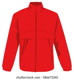 Windcheater red realistic vector illustration isolated