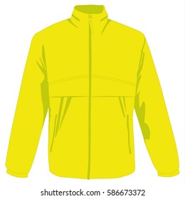 Windcheater yellow realistic vector illustration isolated