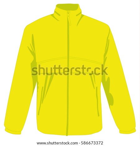 Windcheater yellow realistic vector illustration isolated