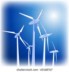 Wind-driven generators & blue sky