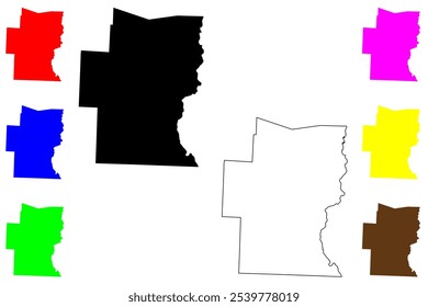 Windham County, Estado de Vermont (EUA, EUA, EUA, EUA) mapa ilustração vetorial, esboço de rabisco Mapa de Windham