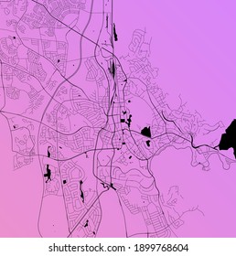 Windhoek, Namibia - Mapa urbano de ciudades portadoras de vector urbano de la capital africana con parques, carreteras y ferrocarriles, afiche de diseño del plan de ciudad minimalista, centro de la ciudad, red de tránsito, proyecto