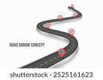 Winding 3d road infographic concept on a white background. Timeline template. Vector illustration