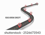 Winding 3d road infographic concept on a white background. Timeline template. Vector illustration