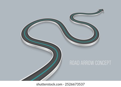 Concepto de infografía de carretera en 3D sobre un fondo blanco. Plantilla de línea de tiempo. Ilustración vectorial