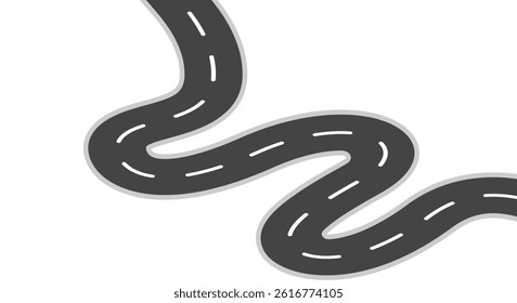 Winding 3d road infographic concept on a white background. Timeline template. Vector illustration