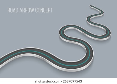Winding 3d road infographic concept on a white background. Timeline template. Vector illustration