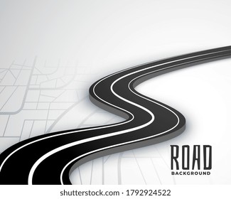 winding 3d road pathway on map style background