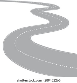 Winding abstract road isolated on a white background - vector