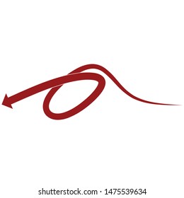 winding arrow icon. vector illustration