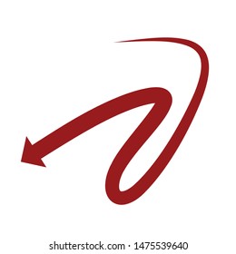 winding arrow icon. vector illustration