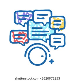 winding up comments doodle icon sketch vector. winding up comments sign. isolated symbol illustration