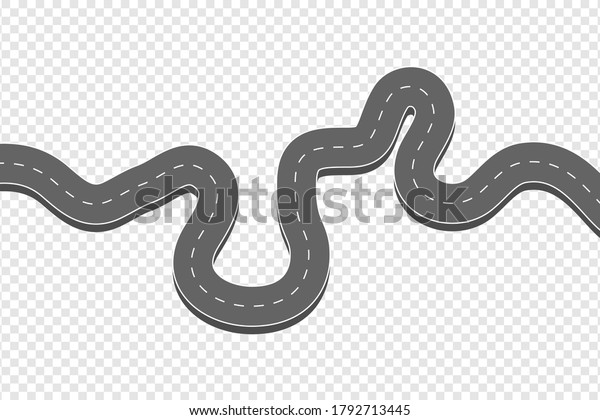 Winding Curved Asphalt Road Highway Markings Stock Vector (Royalty Free ...