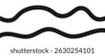Winding curves road, winding road from top view.  wavy road with winding curves and horizontal path. vector illustration.