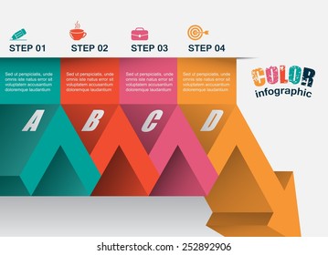winding element template infographic design bright color
