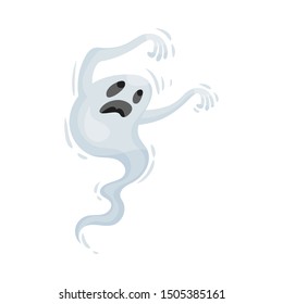 Winding Ghost. Vector illustration on a white background.