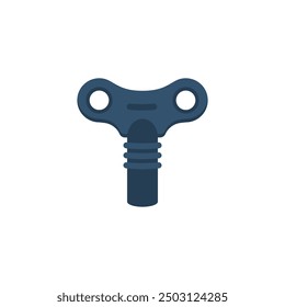 Winding key. Vintage wind-up key. Vector illustration flat design. Isolated on a white background.