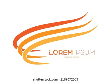 Una línea sinuosa. Una plantilla de ilustración para un logotipo, etiqueta, marca o etiqueta. Icono para sitios web y aplicaciones. Estilo plano