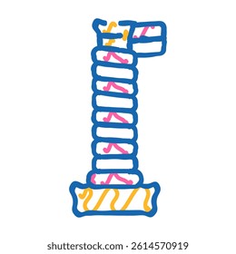 winding on handle doodle icon sketch vector. winding on handle sign. isolated symbol illustration