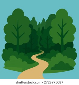 Caminho sinuoso através da selva minimalista