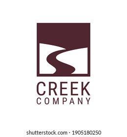 Winding River Creek Road Symbol Logo Design Vector