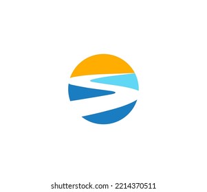 Logo de River o Creek. Plantilla de diseño del logotipo del vector