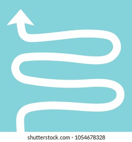 winding road with arrow- vector illustration